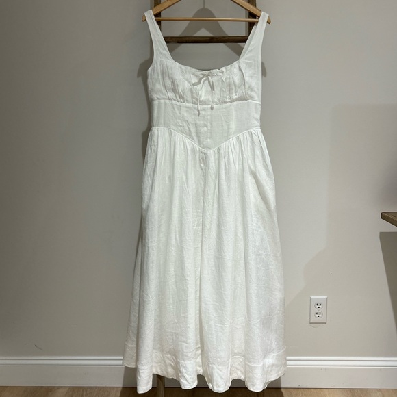 Quince Dresses & Skirts - Quince 100% European Linen White Corset MIDI Dress Size M NWT Coquette Milkmaid